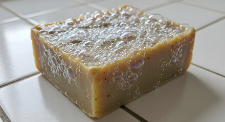 Handmade Soap Bar with Bubbles Luxurious and Natural Cleansing