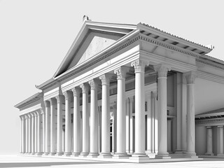 Obraz premium classic roman style building with symmetrical pillars