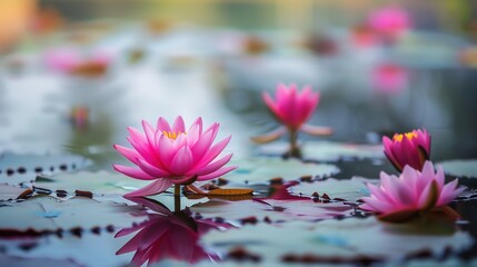 Tranquil Lotus Pond A Serene Escape into Natures Vibrant Blooms