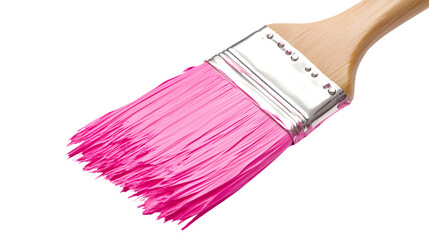 Fototapeta premium Vibrant Pink Paint Brush Stroke Isolated on Tranasparent Background