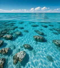 blue sea and blue sky