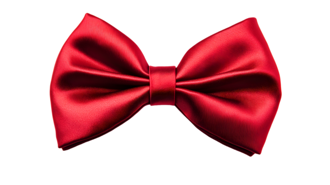 Elegant Red Bow Tie Isolated on Tranasparent Background - Stylish Formal Wear Accessories - Powered by Adobe