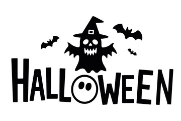 Halloween ghost bats spooky season vector design