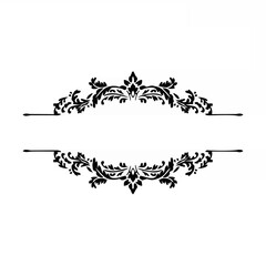 ornate floral frame, decorative border, delicate leaves, symmetrical pattern, vintage style, intricate design, black and white illustration, elegant flourishes, detailed filigree, botanical motif
