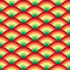 Seamless pattern with japanese red fish scales. Colored vector background.