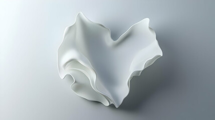 Abstract White Crumpled Fabric Shape