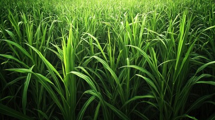 Obraz premium Lush Green Grass Field: A Serene Nature Scene