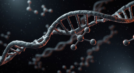 dna strand on black background