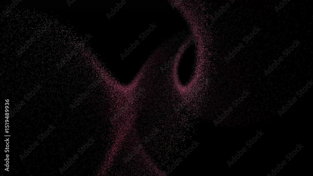 Poster Pink and black holographic particle dust wave 3D futuristic surreal motion graphics vortex, modern animation background loop