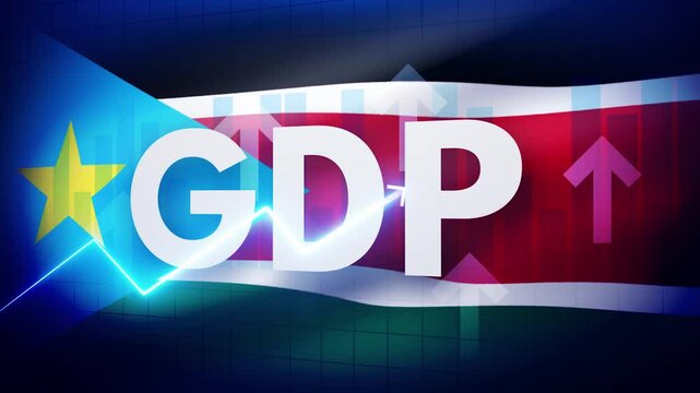 Animated graph showing South Sudan GDP growth with rising arrows and bar chart
