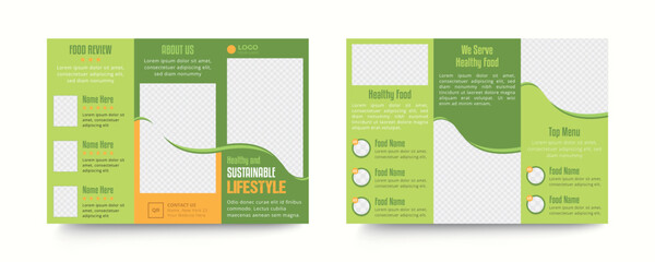 Healthy and Sustainable Lifestyle Menu Trifold Template Design
