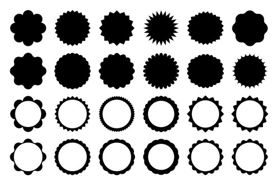 A series of vector frame labels. Shape design elements of special offers in retro colors, frame icons, black notes.