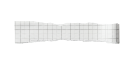 Fragment of grid paper torn from its past carrying unspoken stories and creative potential set on transparent background
