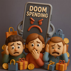 A illustration showing the impact of doom spending