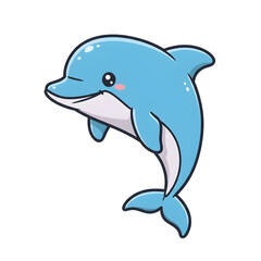 Fototapeta premium Pixel Art Dolphin: Cute Aquatic Mammal Illustration