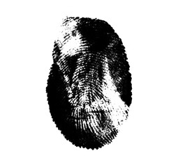 High resolution isolated black fingerprint on white background
