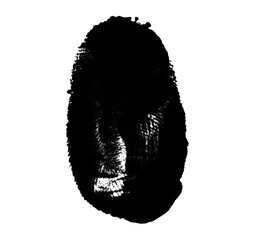High resolution isolated black fingerprint on white background