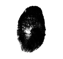High resolution isolated black fingerprint on white background