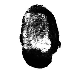 High resolution isolated black fingerprint on white background