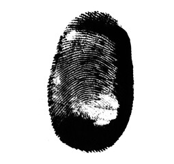 High resolution isolated black fingerprint on white background