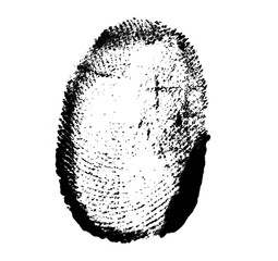 High resolution isolated black fingerprint on white background