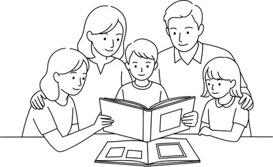 Family Photo Album A Charming Vector Illustration