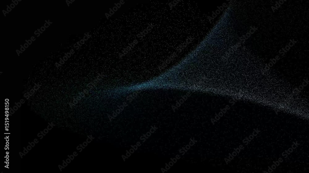 Poster Clean modern minimalist dark 3D particle noise dust wave futuristic tech animation render on black background