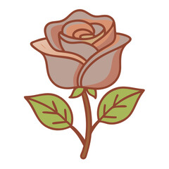 Beautiful rose illustration with elegant lines and soft colors showcasing nature's delicate artistry in floral design