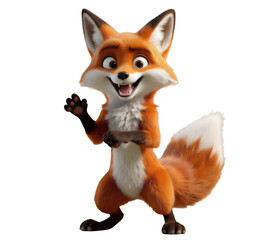 Fototapeta premium Orange Fox, Isolated Transparent Background
