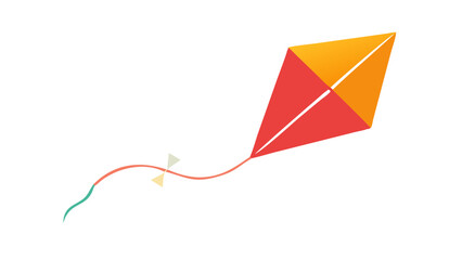 Bright and colorful kite soaring in a clear blue sky during a sunny day