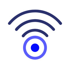Wireless signal symbol indicating strong connectivity for modern devices in a digital environment