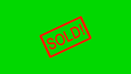 Red SOLD stamp on a green background 