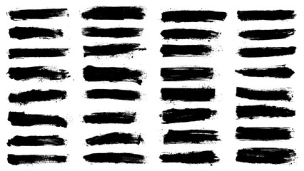 Brush strokes vector. Set of text boxes. Paintbrush collection. Grunge design elements. Dirty texture banners. Painted rectangles and diagonal brush backgrounds. 