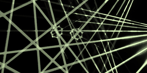 Abstract line background. abstract green lines with black background creative and geometric shape with black luxury pattern.  geometric random chaotic line design with transparent background. 