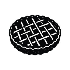 Black and White Pie Illustration Isolated