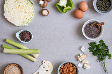 Fresh ingredient flat lay