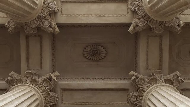 ceiling supported by a colonnade of the corinthian