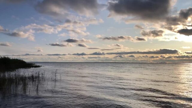 quiet summer evening on the seashore, seascape