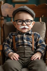 baby disfrazado de abuelito 