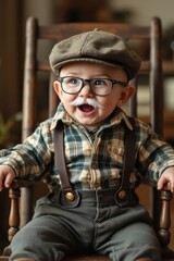 baby disfrazado de abuelito 
