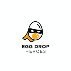 Egg Drop Heroes Logo – Creative Superhero-Themed Egg Sandwich Branding