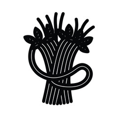 Black and White Asparagus Bunch Illustration