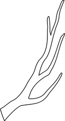 Dead branches outline.
Old dry, bare tree branches coloring page Isolated. 
Sketch hand drawn. 
Transparent background, SVG file.