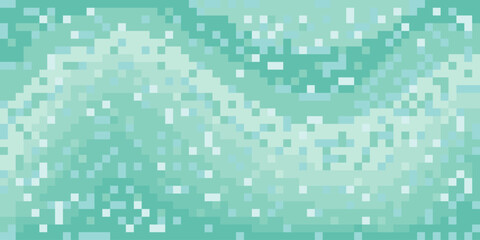 Abstract wave pixel art background. Ocean waves with pixel art.
