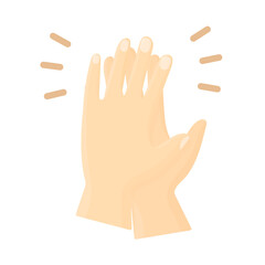 Hands applauding. Applause icon. Symbol of a job well done. Congratulations concept