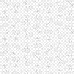 Seamless pattern glass transparent cherry. For sticker and t shirt design, posters, logos, labels, banners, stickers, product packaging design, etc