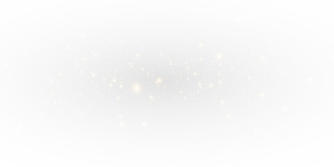 Festive Golden Glitter and White Flare Sparkle in PNG Format. Glowing Confetti Light Overlay for Christmas Card, Celebration Background, or Holiday Party Illustration and Graphic Template