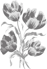 Monochrome Tulip Bouquet 