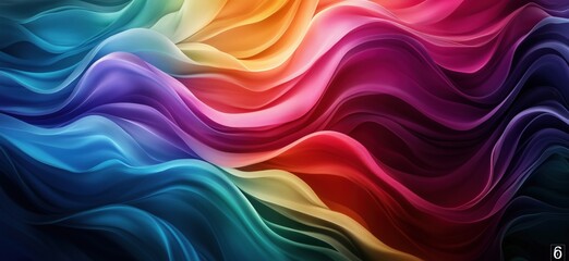 Colorful abstract waves in vibrant hues creating a dynamic visual flow