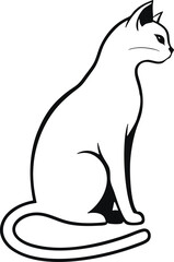 Obraz premium Cat Silhouette Vector Illustration - Elegant and Minimalistic Design.